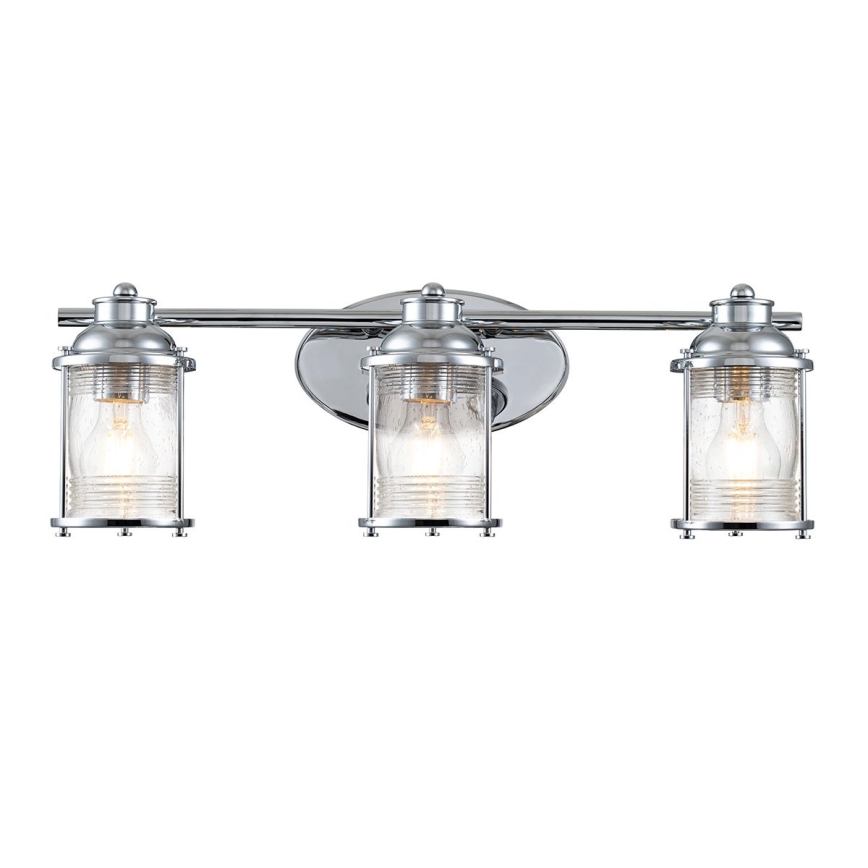 Quintiesse - Applique murale d'extérieur ASHLAND BAY 3xE27/60W/230V IP44, finition chrome brillant