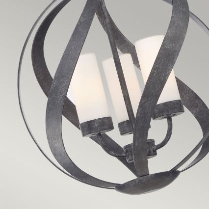 Quintiesse - Buitenhanglamp aan ketting BLACKSMITH 3xE14/40W/230V Ø 40,7 cm IP44 zwart