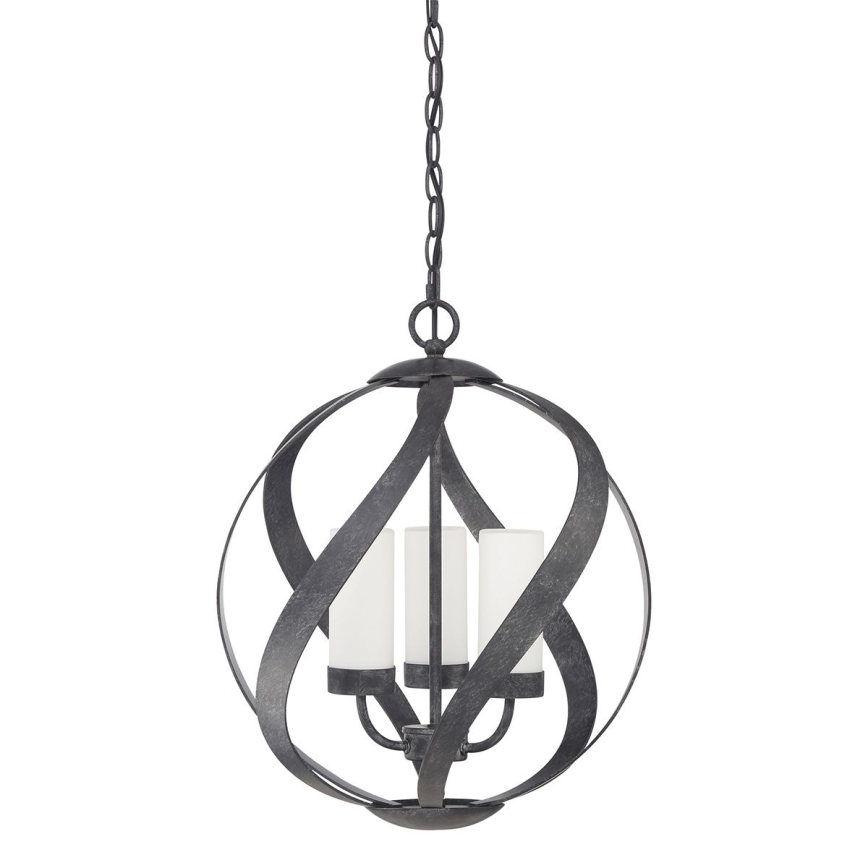 Quintiesse - Buitenhanglamp aan ketting BLACKSMITH 3xE14/40W/230V Ø 40,7 cm IP44 zwart