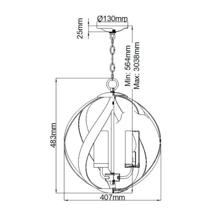 Quintiesse - Buitenhanglamp aan ketting BLACKSMITH 3xE14/40W/230V Ø 40,7 cm IP44 zwart