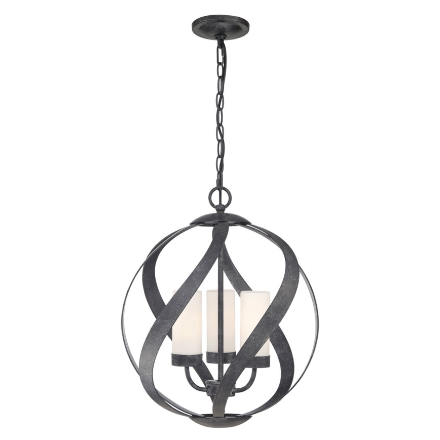 Quintiesse - Suspension d'extérieur suspendue par chaîne BLACKSMITH 3xE14/40W/230V Ø 40,7 cm IP44 noire