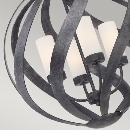 Quintiesse - Buitenhanglamp aan ketting BLACKSMITH 4xE14/40W/230V Ø 50,1 cm IP44 zwart