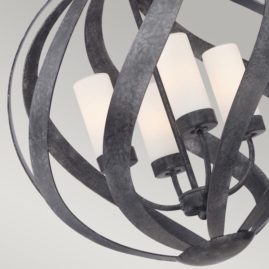 Quintiesse - Buitenhanglamp aan ketting BLACKSMITH 4xE14/40W/230V Ø 50,1 cm IP44 zwart