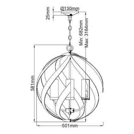Quintiesse - Suspension extérieure sur chaîne BLACKSMITH 4xE14/40W/230V Ø 50,1 cm IP44 noire