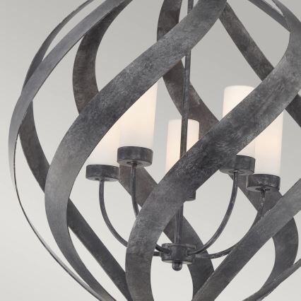 Quintiesse - Buitenhanglamp aan ketting BLACKSMITH 5xE14/40W/230V Ø 66,4 cm IP44 zwart