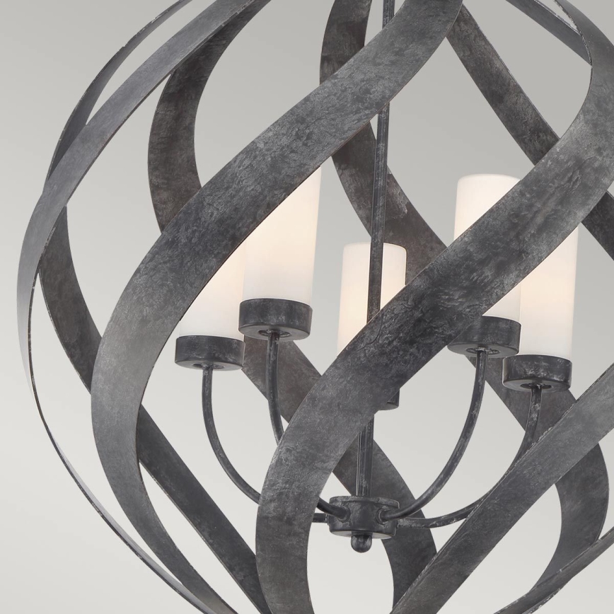 Quintiesse - Buitenhanglamp aan ketting BLACKSMITH 5xE14/40W/230V Ø 66,4 cm IP44 zwart