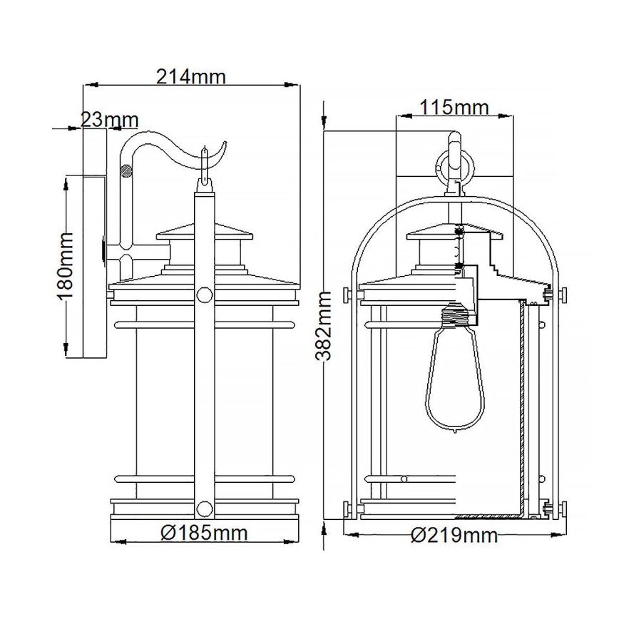 Quintiesse - Applique murale extérieure BOOKER M 1xE27/60W/230V IP44 chrome mat