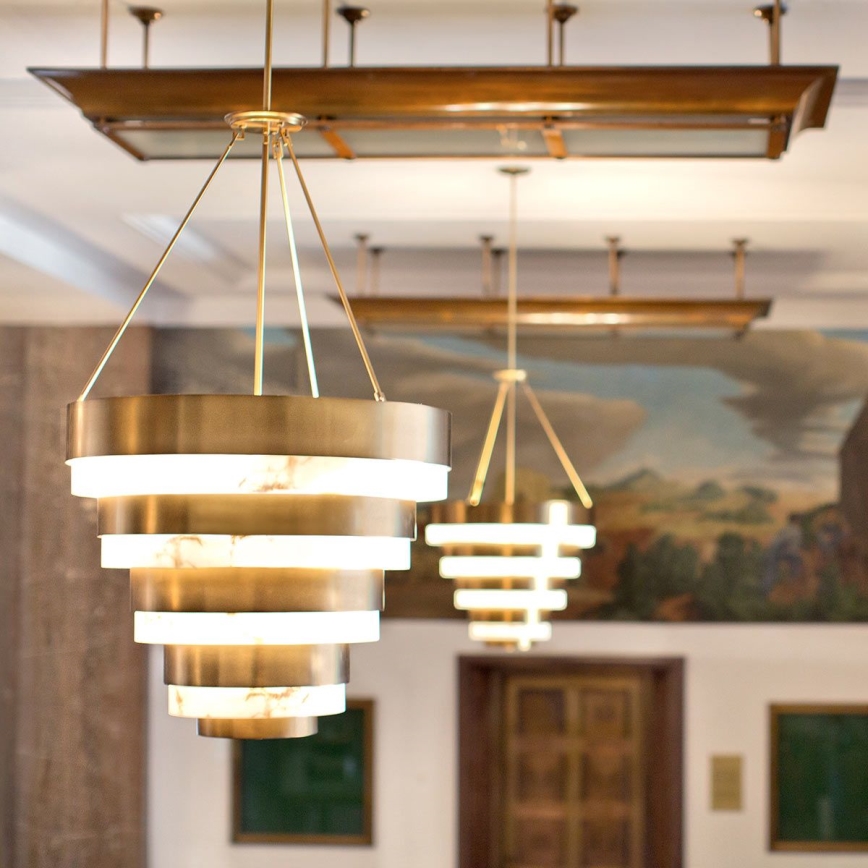 Quintiesse - Hanglamp met stang ECHELON 8xE14/40W/230V goudkleurig