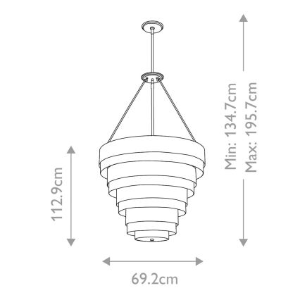 Quintiesse - Hanglamp met stang ECHELON 8xE14/40W/230V goudkleurig