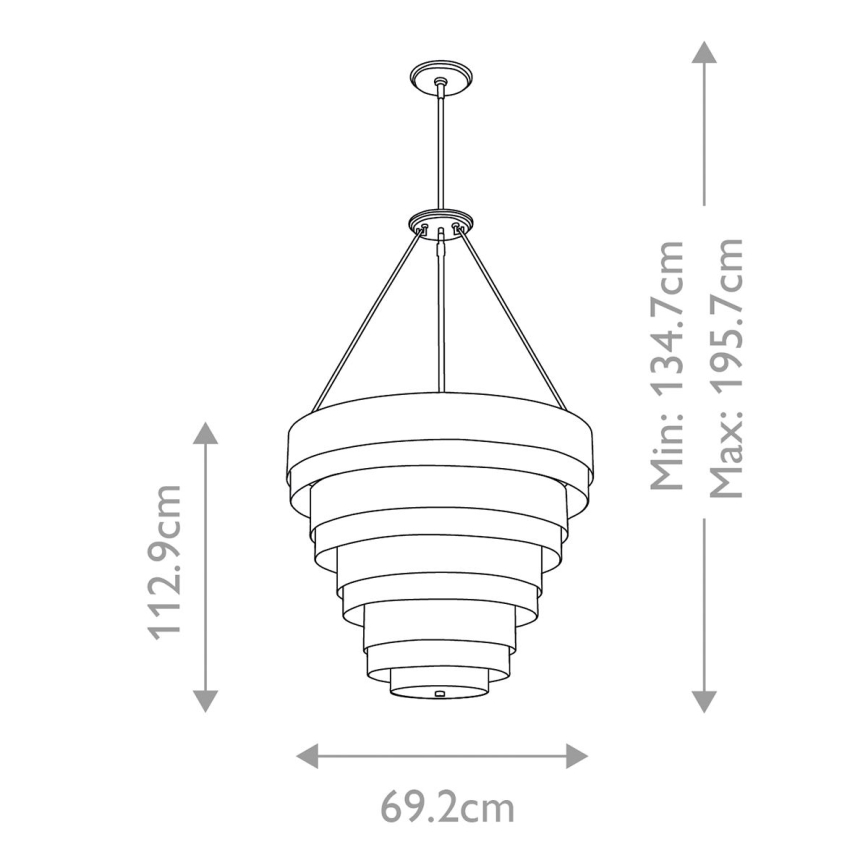 Quintiesse - Hanglamp met stang ECHELON 8xE14/40W/230V goudkleurig