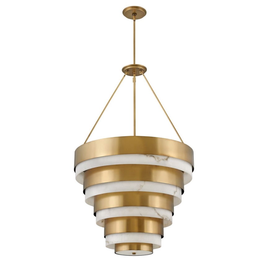Quintiesse - Suspension sur tige ECHELON 8xE14/40W/230V dorée