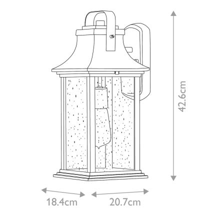 Quintiesse - Buitenwandlamp GRANT M 1xE27/60W/230V IP44 brons