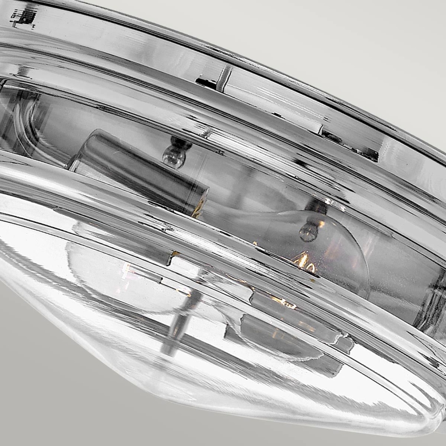 Quintiesse - Buitenplafondlamp HADRIAN 2xE27/40W/230V Ø 27,8 cm IP44 glanzend chroom