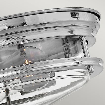 Quintiesse - Plafonnier d'extérieur HADRIAN 2xE27/40W/230V Ø 27,8 cm IP44 chrome brillant