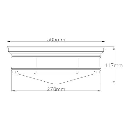 Quintiesse - Buitenplafondlamp HADRIAN, 2xE27/40W/230V, Ø 27,8 cm, IP44, brons