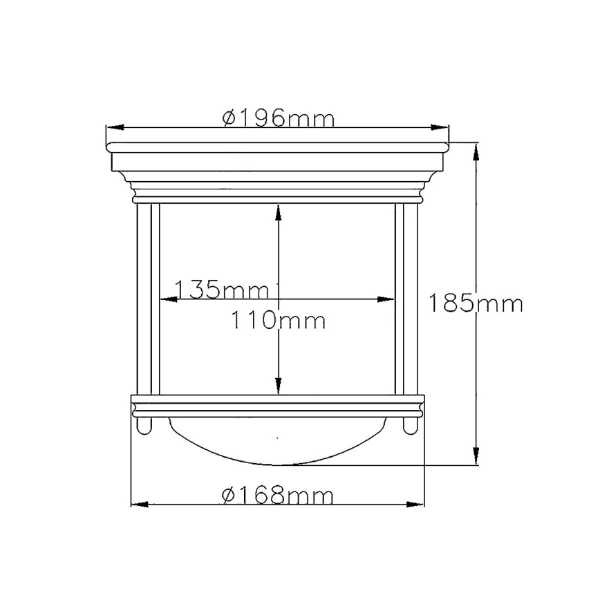 Quintiesse - Buitenplafondlamp HADRIAN 1xE27/60W/230V Ø 19,6 cm IP44 brons