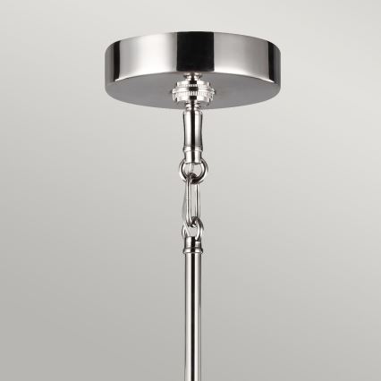 Quintiesse - Kroonluchter aan stang HARPER 5xE14/60W/230V pr. 77,5 cm glanzend chroom/rookglas