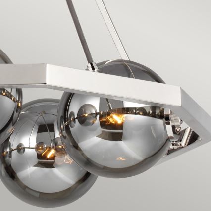 Quintiesse - Lustre sur tige HARPER 5xE14/60W/230V Ø 77,5 cm chrome brillant/fumé