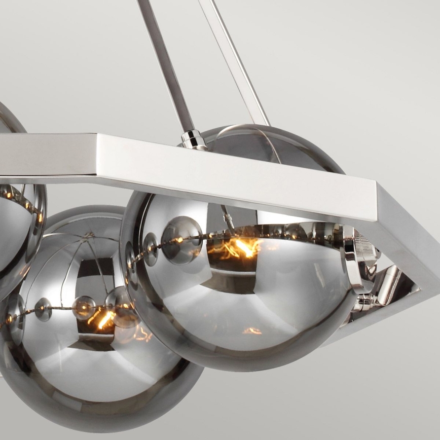 Quintiesse - Lustre sur tige HARPER 5xE14/60W/230V Ø 77,5 cm chrome brillant/fumé