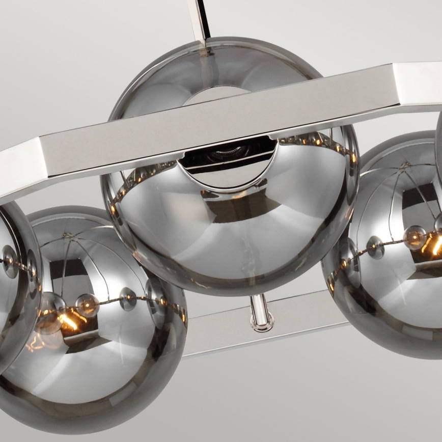 Quintiesse - Lustre sur tige HARPER 5xE14/60W/230V Ø 77,5 cm chrome brillant/fumé