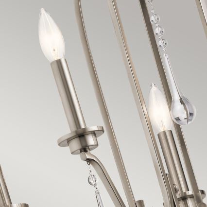 Quintiesse - Suspension sur tige KARLEE 5xE14/60W/230V Ø 61 cm chrome mat