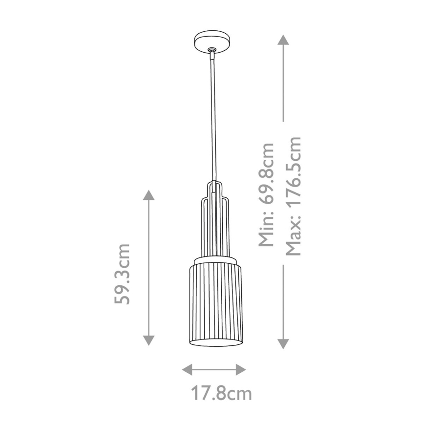Quintiesse - Hanglamp met stang KIMROSE 1xE27/60W/230V Ø 17,8 cm goudkleurig
