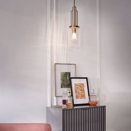 Quintiesse - Suspension sur tige KIMROSE 1xE27/60W/230V Ø 17,8 cm dorée