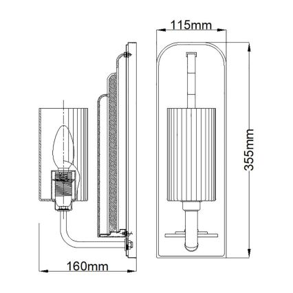 Quintiesse - Applique murale KIMROSE 1xE14/40W/230V chrome brillant