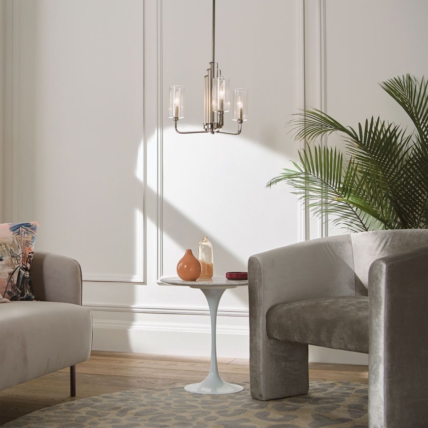 Quintiesse - Lustre sur tige KIMROSE 3xE14/40W/230V Ø 45,9 cm chrome brillant
