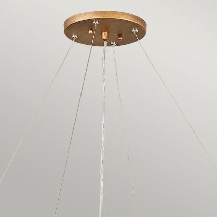 Quintiesse - Hanglamp aan kabel LAGUNA 6xE14/40W/230V Ø 91,4 cm goudkleurig