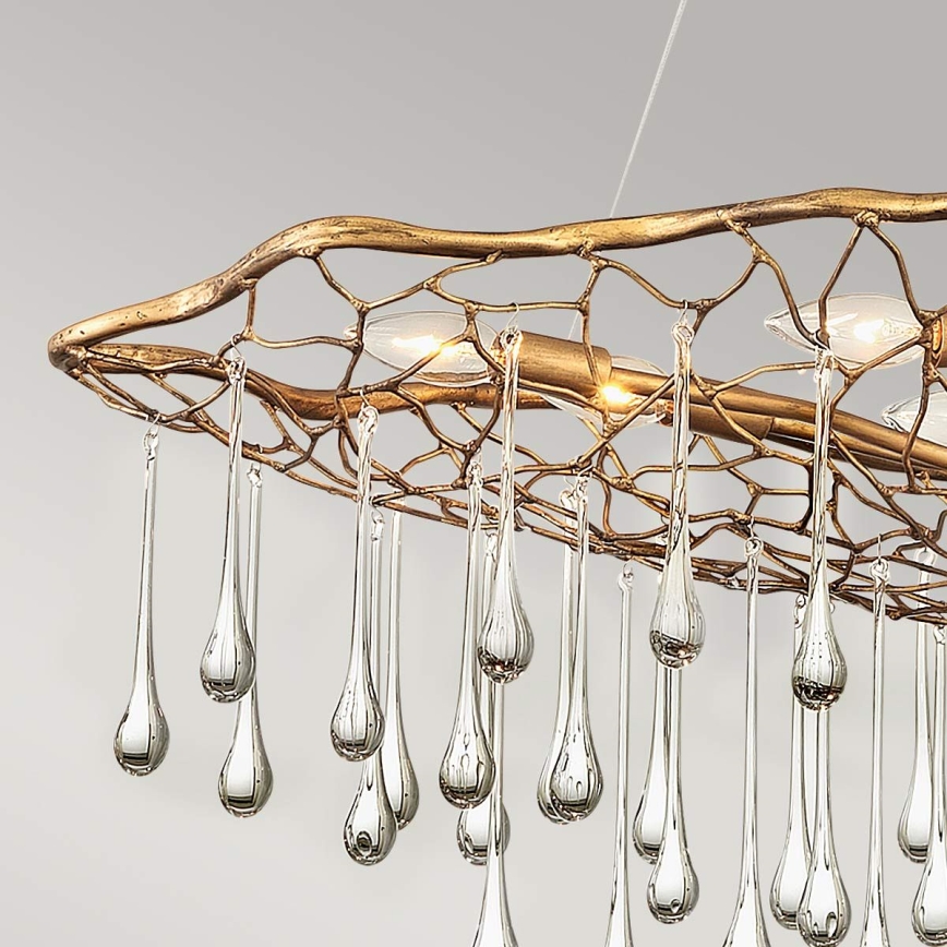 Quintiesse - Suspension sur câble LAGUNA 8xE14/40W/230V ø 106,7 cm dorée