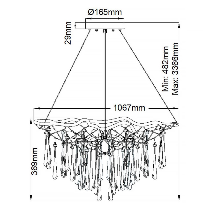 Quintiesse - Suspension sur câble LAGUNA 8xE14/40W/230V ø 106,7 cm dorée