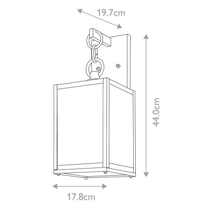Quintiesse - Applique murale d'extérieur LAHDEN M 1xE27/60W/230V IP44 noir/doré