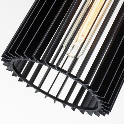 Quintiesse - Hanglamp met stang LINARA 1xE27/60W/230V Ø 15,2 cm zwart/goud