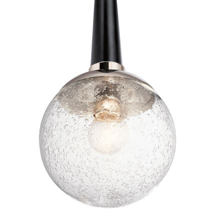 Quintiesse - Pendellamp met stang MARILYN 1xE27/60W/230V Ø 19,5 cm glanzend chroom/zwart