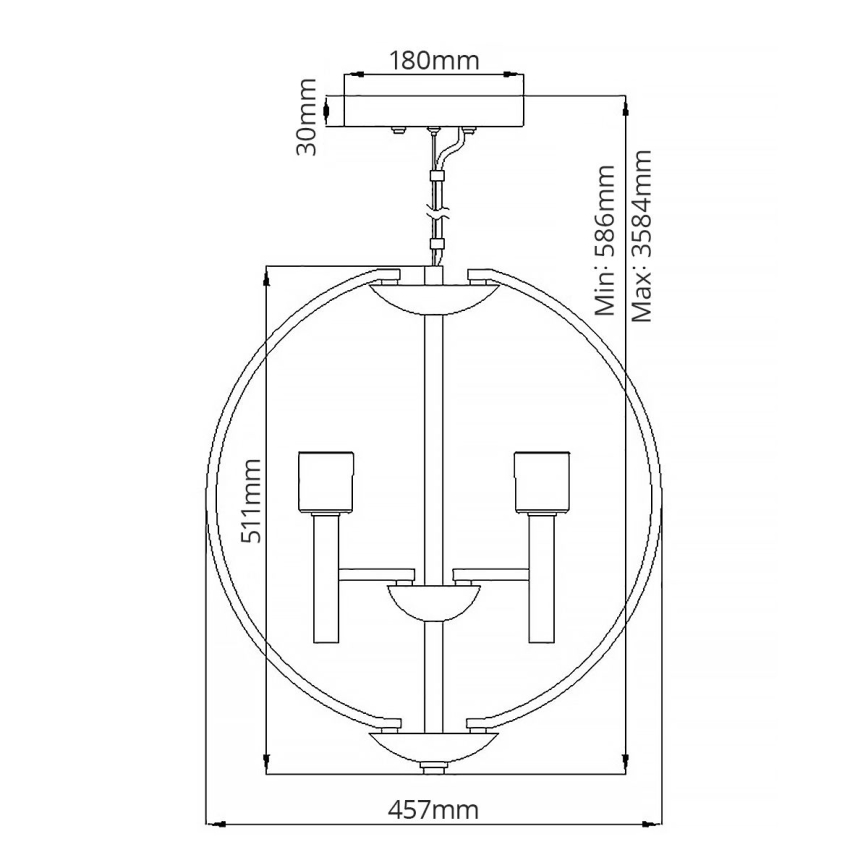 Quintiesse - Suspension LED sur câble MONDO 3xG9/3W/230V Ø 45,7 cm chromé brillant