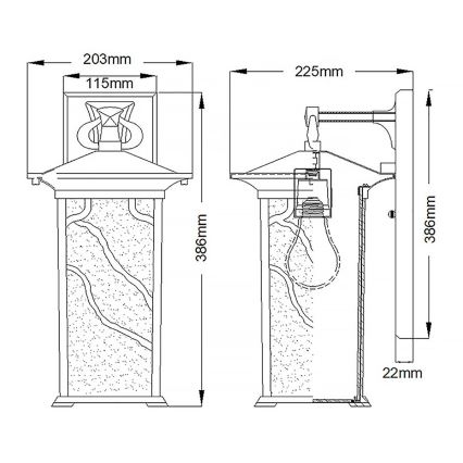Quintiesse - Applique murale d'extérieur MORRIS L 1xE27/60W/230V IP44 bronze