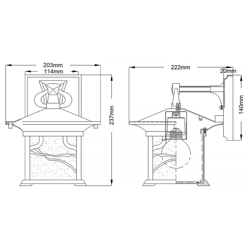Quintiesse - Applique murale d'extérieur MORRIS M 1xE27/60W/230V IP44 bronze