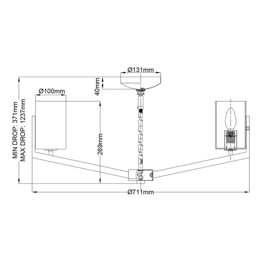 Quintiesse - Kroonluchter met staaf NYE 6xE14/40W/230V Ø 71,1 cm goud