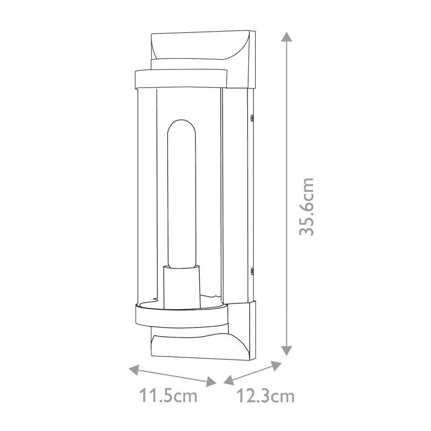 Quintiesse - Buitenwandlamp PEARSON M 1xE27/60W/230V IP44 zwart