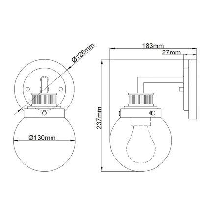Quintiesse - Badwandlamp POPPY 1xE27/60W/230V IP44 glanzend chroom
