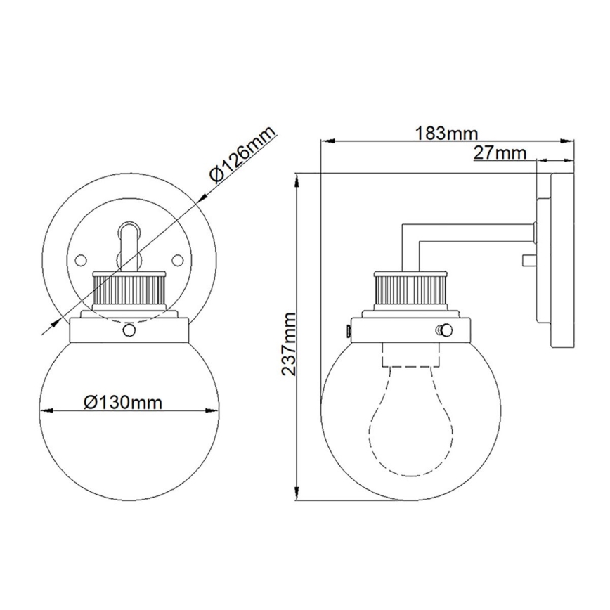 Quintiesse - Badwandlamp POPPY 1xE27/60W/230V IP44 glanzend chroom