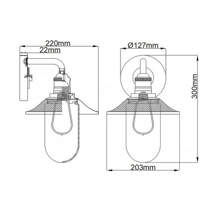 Quintiesse - Wandlamp voor badkamer RIGBY 1xE27/40W/230V IP44 brons