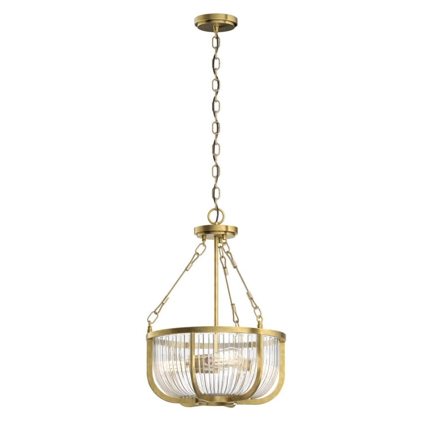 Quintiesse - Kroonluchter met ketting ROUX 3xE27/60W/230V Ø 40,6 cm goudkleurig