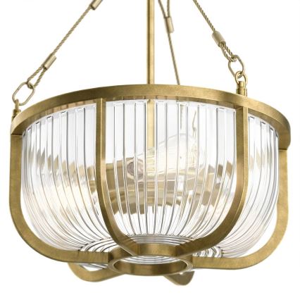 Quintiesse - Kroonluchter met ketting ROUX 3xE27/60W/230V Ø 40,6 cm goudkleurig