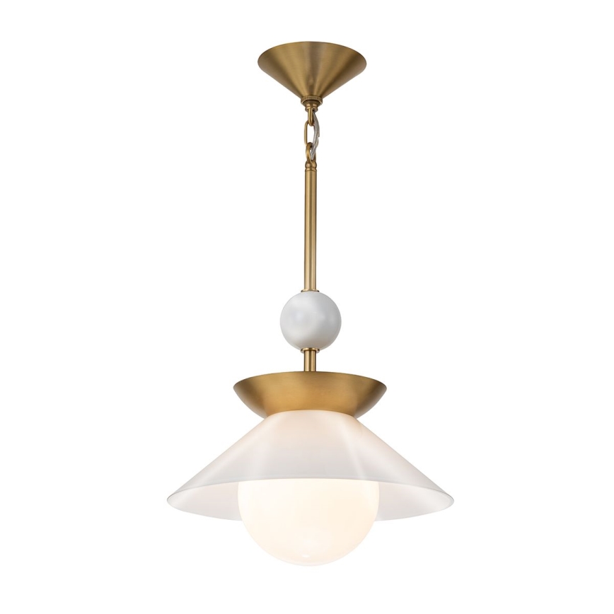 Quintiesse - Hanglamp aan stang SAUCER M 1xE27/40W/230V Ø 36,6 cm goud