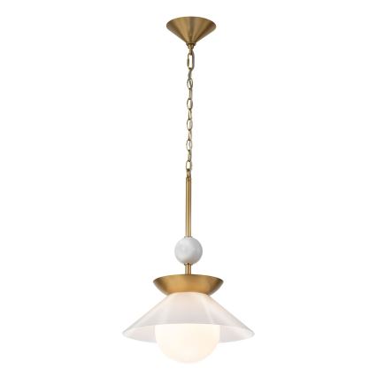 Quintiesse - Hanglamp aan stang SAUCER M 1xE27/40W/230V Ø 36,6 cm goud