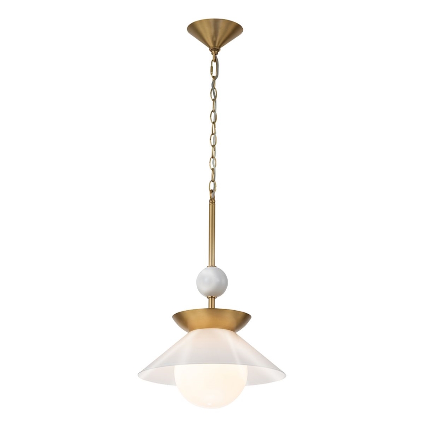 Quintiesse - Hanglamp aan stang SAUCER M 1xE27/40W/230V Ø 36,6 cm goud