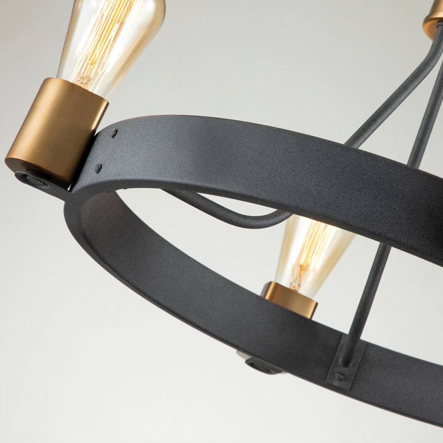 Quintiesse - Kroonluchter op stang SILAS 4xE27/60W/230V Ø 54,9 cm zwart/goud