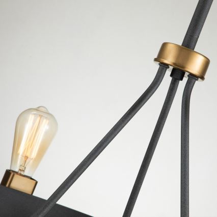 Quintiesse - Lustre sur tige SILAS 6xE27/60W/230V Ø 72,3 cm noir/doré